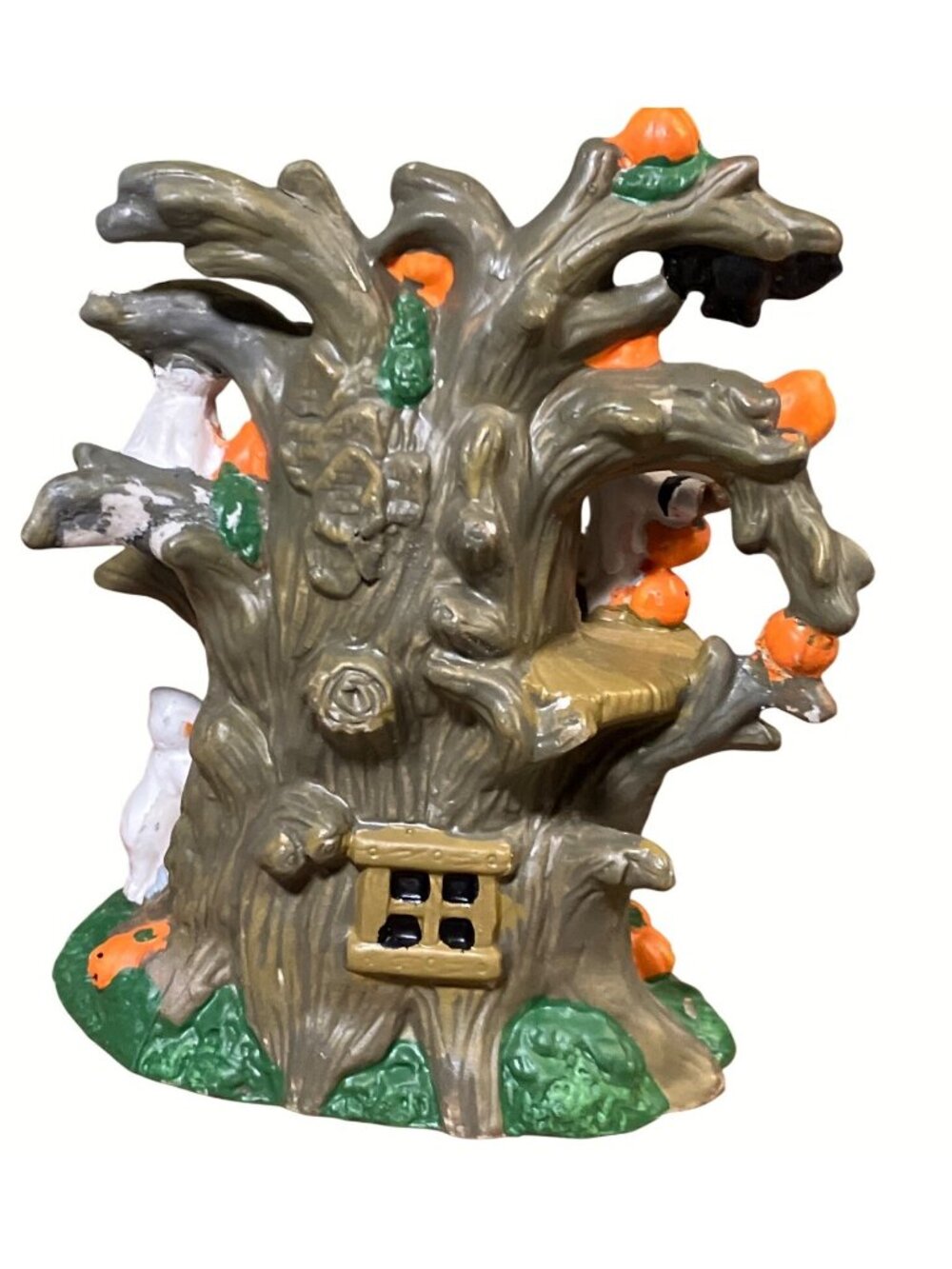 Halloween Tree Figurine With Pumpkins and Ghosts Welcome Sign - Picture 10 of 16